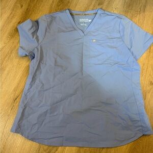 Fabletics Blue V Neck Medical Scrub Top Size Large NWOT Nurse Healthcare